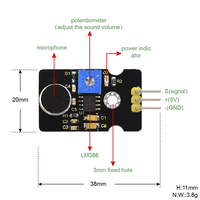 Modul Output Analog OEM/ODM Modul Mikrofon Sensor Suara untuk Arduino untuk Microbit