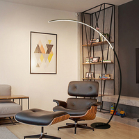 Lampes sur pied modernes minimalistes en aluminium écologiques avec télécommande, lumière d'angle LED nordique pour la décoration de la salle à manger/salon