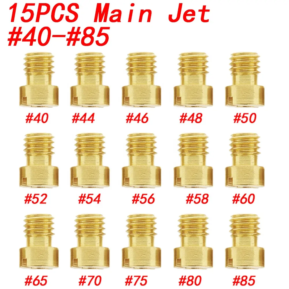 15pcs Tamanho #40-#85 para GY6 49cc 50cc 80cc 100cc CVK Carburador Carb M4 Main Jet 139QMB 139QMA peças sobressalentes Main Jet Kit
