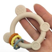 Anneau de dentition unisexe en silicone de qualité alimentaire pour bébé, anti-sucette, 6-12 mois, jouet souple en forme d'ours, sans BPA
