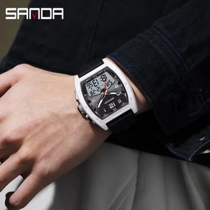 SANDA 6331 <span class=keywords><strong>Orologio</strong></span> al Quarzo <span class=keywords><strong>da</strong></span> Uomo di Lusso, Impermeabile 5BAR, Bracciale Sportivo alla Moda, Regalo per Uomo con Sveglia - Product Image 5