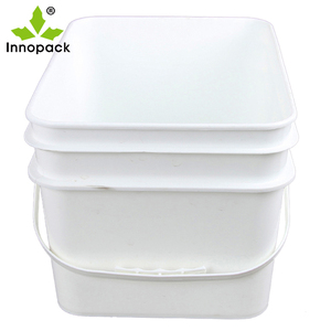 Seau de stockage rectangulaire multifonctionnel 20L prix de gros PP de qualité alimentaire Support impression seau en plastique de 20kg avec couvercle - Product Image 5