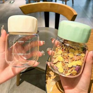 Glass Milk <b>Mug</b> 200ml With Lid Portable For Travel Reusable - Product Image 1