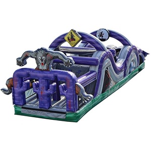 Parcours d'obstacles gonflable <span class=keywords><strong>Loup</strong></span>-<span class=keywords><strong>garou</strong></span> Radical de 35 pieds – Défi de course amusant et combiné avec château gonflable <span class=keywords><strong>Loup</strong></span> - Product Image 1