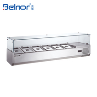 Équipement de restaurant, comptoir en acier inoxydable, bar à salades, réfrigérateur de présentation, refroidissement direct, capacité 50L, intelligent