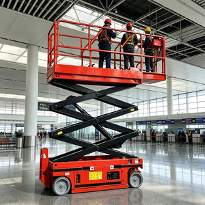รถยกแบบกรรไกรขนาดเล็ก 300 กก. 1500 กก. ความสูง 4.8 ม. 10 ม. 16 ม. แบบเคลื่อนย้ายได้ สำหรับทาสีผนังภายนอก OEM - Product Image 1
