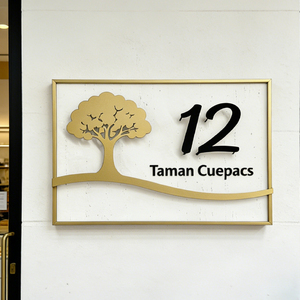 Plaque de signalisation créative moderne en métal imitation <span class=keywords><strong>pierre</strong></span> pour usage extérieur professionnel, durable et résistante à l'eau, pour hôtels et appartements - Product Image 2