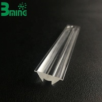 Lentille LED linéaire en acrylique PMMA, profil plano-concave 45 °   Angle de faisceau pour couvercle de lampe LED, usine OEM