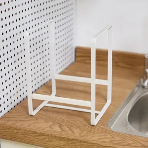 OEM白色橱柜碗碟直立架板架收纳器厨房金属碗碟晾衣架，用于台面和橱柜