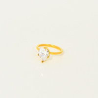 Bague en acier inoxydable plaqué or 18 carats, minimaliste, épaisse, avec zircon rectangulaire, ovale, rond ou carré, pour femme, cadeau