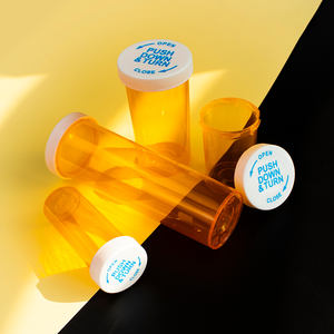 Flacons de médicaments en plastique avec bouchon réversible personnalisés avec logo imprimé, flacons de médicaments Dram Rx - Product Image 4