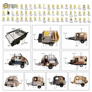 15 Ft Uv Offroad Semi 4X4 Camp Camping Trailer Atv Off-Road Aluminium Caravan Reizen Off-Road Camper Trailer Te Koop