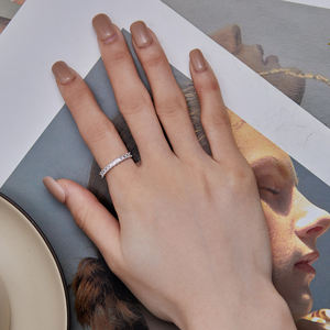 Factory <span class=keywords><strong>Bamoer</strong></span> 925 anillo de dedo de circón brillante de plata esterlina para mujer aniversario regalo del Día de San Valentín joyería fina BSR408 - Product Image 5