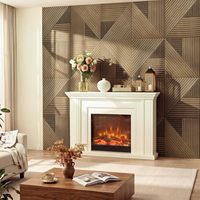 Panneaux muraux acoustiques en bois à grain de bois, design géométrique, insonorisants, revêtement mural décoratif pour salle de conférence
