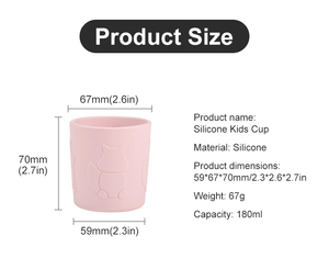 Gobelet pour bébé en silicone de haute qualité, design personnalisé, non toxique, réutilisable, simple, respectueux de l'environnement, pour l'alimentation des bébés - Product Image 3
