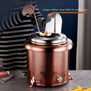 Scaldavivande Elettrico Commerciale con Design Filettato, Contenitore Elettrico Self-Service per Porridge, Secchio Isolante e Scaldavivande - Product Image 3