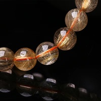 Bracelet en quartz rutilé doré naturel 10 mm, bracelet de guérison en cristal pour femmes, vente en gros, bijoux en pierre énergétique, cadeau
