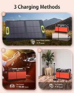 เครื่องกำเนิดไฟฟ้าสำรอง (UPS) ขนาด 600W 800W 1200W 1700W 2000W พร้อมแบตเตอรี่ลิเธียม Lifepo4 แบบพกพา และแผงโซลาร์เซลล์ - Product Image 5