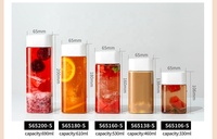 Bouteilles de boisson en plastique PET vides rectangulaires carrées jetables personnalisées de 10 oz, 15 oz, 20 oz pour les boissons