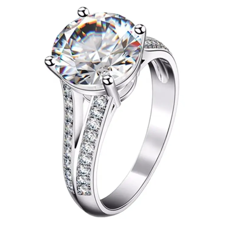 Custom engagement 925 sterling silver engagement diamond ring jewelry women moissanite ring