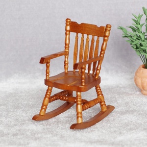 Maison de poupée meubles miniatures chaises à bascule en <span class=keywords><strong>bois</strong></span> maison de poupée chaises en <span class=keywords><strong>bois</strong></span> - Product Image 5