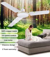 Ventilateur de plafond électrique à installation au plafond de 48 et 56 pouces, alimentation électrique, 3 pales en métal