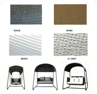 Banc suspendu en rotin PE pour patio avec coussin, hamac à balançoire extérieur avec auvent, chaise à bascule pour patio