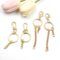 Vente en gros partie de porte-clés stable porte-clés bricolage personnalisés porte-clés bijoux en acier inoxydable porte-clés avec rallonge pour la fabrication de bijoux