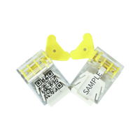 Sceau de sécurité en plastique YTMS030 jaune, tête papillon, corps unique, inviolable pour compteur et conteneur, avec logo