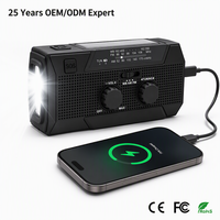 Radio météo solaire à manivelle 5000 mAh avec alarme SOS, certifiée FCC pour kit de préparation aux catastrophes, vente directe usine