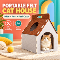 Niche pour chat en feutre, lit pour chat, grotte triangulaire pour chat, nid douillet pour animaux de compagnie, abri intérieur pour animaux de compagnie, détachable, lavable, vente en gros