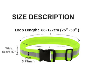 Cintura Riflettente di Sicurezza, Fascia Luminosa ad Alta Visibilità per Corsa, Ciclismo, Camminata, Maratona, Cintura Elastica di Sicurezza - Product Image 2