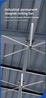 Ventilateur de plafond industriel FULUDE de 100 pouces (2,5 m) avec moteur PMSM, 6 pales en alliage d'aluminium, circulation d'air pour atelier et construction