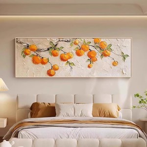 Hand Painted Oil Painting With 3D Texture Orange Tree <b>Art</b> For Living Room Wall Decor Wood Frame Abstract Still Life Artwork - Product Image 4