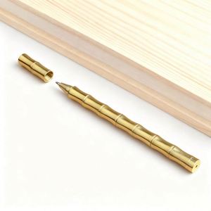 Brass Bamboo Joint Metal Ballpoint <b>Pen</b> with 0.5mm Tip and <b>Multi</b>-<b>color</b> Ink-Custom Logo Personalization for Corporate Gifting - Product Image 1