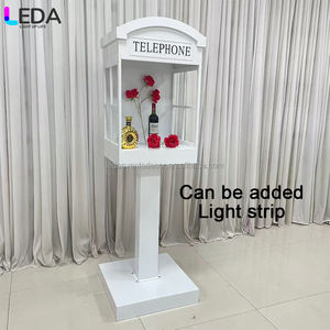 लेडा कस्टम एलईडी लाइट नीयन साइन सजावट टेलीफोन बॉक्स शादी की पार्टी सजावट धातु टेलीफोन बूथ पृष्ठभूमि स्टैंड सेट सेट - Product Image 5