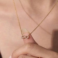 Collier personnalisé en acier inoxydable SA, délicat, superposé, motif infini, vente en gros de bijoux en Chine, étanche, inaltérable, échantillon commercial prêt à l'emploi