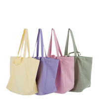 Sac fourre-tout en toile personnalisé avec logo imprimé, grande capacité, réutilisable, couleur unie, simple, avec double poignée et poche, vente en gros