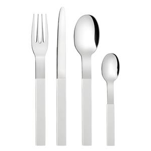 Set Completo di Posate in Metallo Durevole da 16 Pezzi con Design Minimalista a Ostrica, Lavabile in Lavastoviglie, Origine Italiana - Product Image 1
