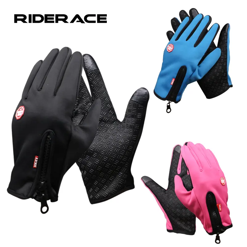 RIDERACE Winter Cycling Wasserdichte warme Handschuhe Touchscreen Outdoor Fahrrad Skifahren Wandern Motorrad fahren Voll finger handschuhe