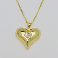 Pendentif Breloque Cœur Croix Bicolore Plaqué Zircon pour Femme et Homme – Bijou de Luxe Tendance