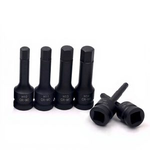 Jeu de clés à douille de qualité industrielle en acier Cr-Mo phosphate noir hexagonal pour réparation automobile, entraînement 1/2 po H6 H7 H10 H11 H13 H14 - Product Image 1