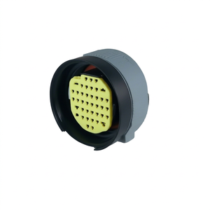 Connecteur rond mâle automobile 34 broches avec fils, boîtier noir, insert jaune - Product Image 1