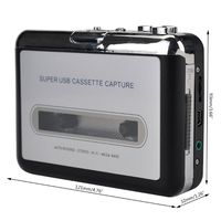Lecteur de cassette numérique USB mini classique Ezcap218, convertit les cassettes en MP3, enregistrement audio stéréo haute fidélité pour PC et port USB