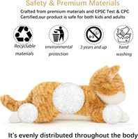Grand chat en peluche lesté en coton PP avec doublure en maille ultra douce, animal orange pour anniversaire, soulagement du stress et confort