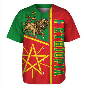 Seragam Baseball Ukuran Besar Pria Hari Nasional Ethiopia, Motif Singa Yehuda Afrika, Seragam Sepak Bola Desain Cetak Kustom - Product Image 6