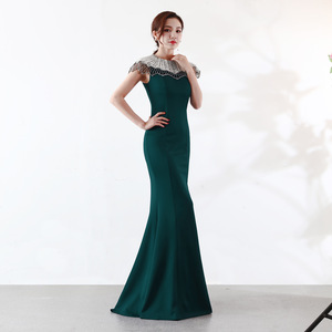 16038-1 #   Robe de mariée longue et élégante à queue de poisson pour fiançailles, soirée et cérémonie de mariage - Product Image 4