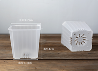 Nouveauté : pots de pépinière carrés en plastique transparent, petits et durables, de 3,85 pouces, pour plantes succulentes, cactus, fleurs, semis, écologiques