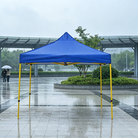Kiosque alimentaire extérieur 3x3m (10x10ft) – Gazebo coupe-vent jaune avec structure en fer et drainage de la pluie pour la restauration rapide et les événements