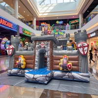 Vente en gros d'usine - Château gonflable médiéval 11x6x6m avec toboggan - Aire de jeux gonflable en PVC pour divertissement en plein air